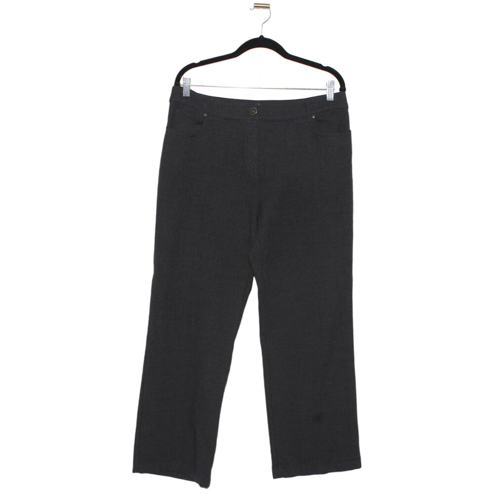 MaxMara Charcoal Gray Virgin Wool Wide Leg Ankle Length Pant Size 16